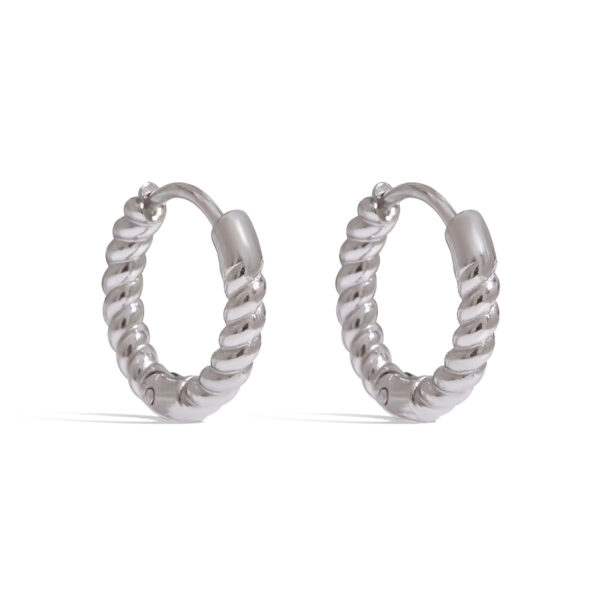 Classic Stainless Steel Minimalist Twisted Hoop Earrings - Everyday Simple Ear Cuffs for Women