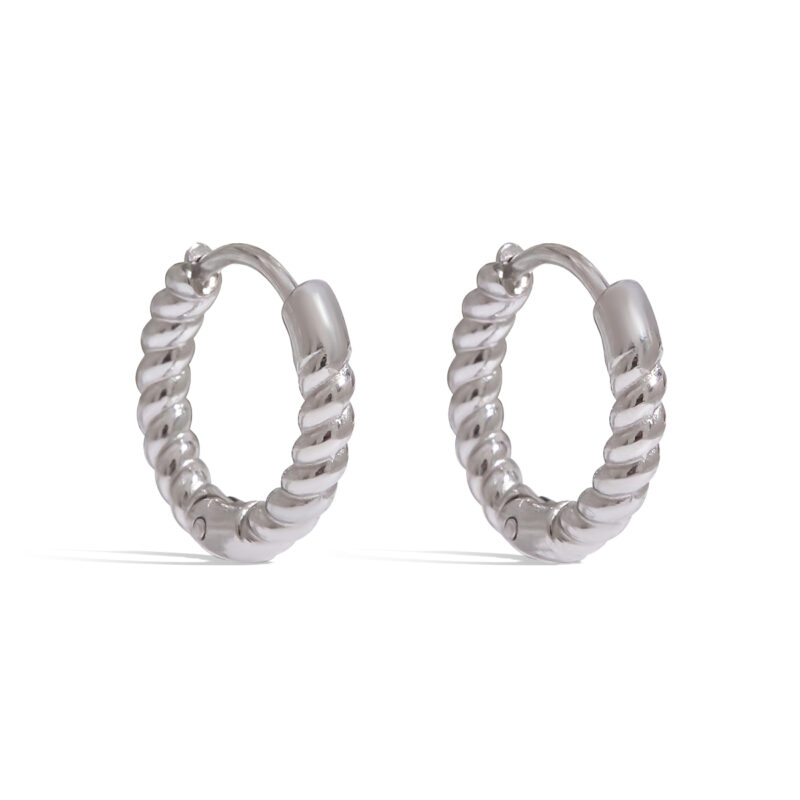Classic Stainless Steel Minimalist Twisted Hoop Earrings - Everyday Simple Ear Cuffs for Women