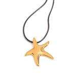 J&D Minimalist 18K Gold Stainless Steel Women Jewelry Polished Starfish Pendant Wax Rope Necklaces