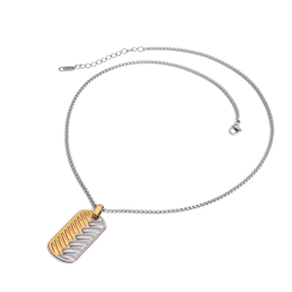 18K Gold Stainless Steel Woven Square Pearl Chain Necklace - Unisex Designer Jewelry