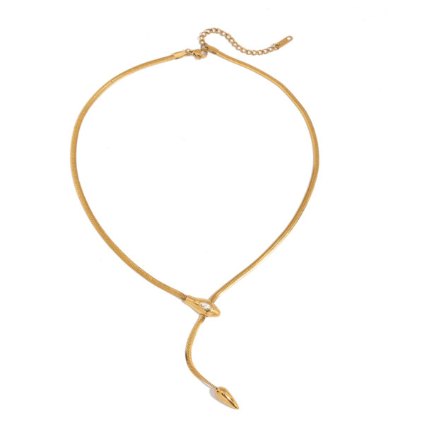 18K Gold Stainless Steel Snake Chain Necklace - Edgy Streetwear Jewelry