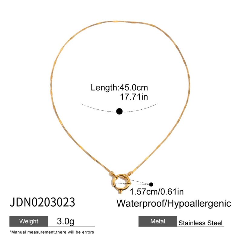 Women's Classic 18K Gold Stainless Steel Simple Chain Lobster Clasp Necklace 45CM - Image 6