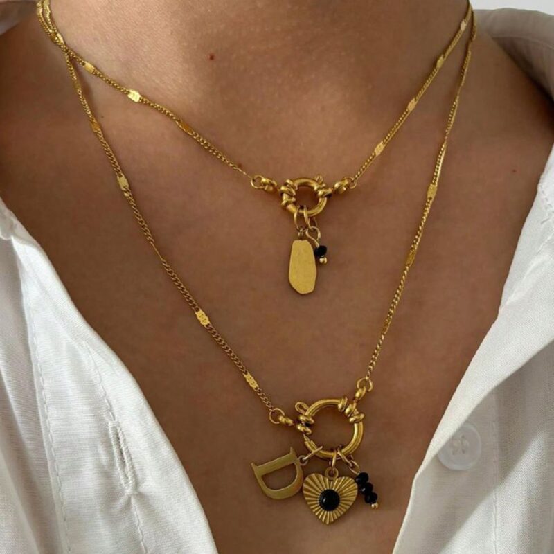 Women's Classic 18K Gold Stainless Steel Simple Chain Lobster Clasp Necklace 45CM - Image 4