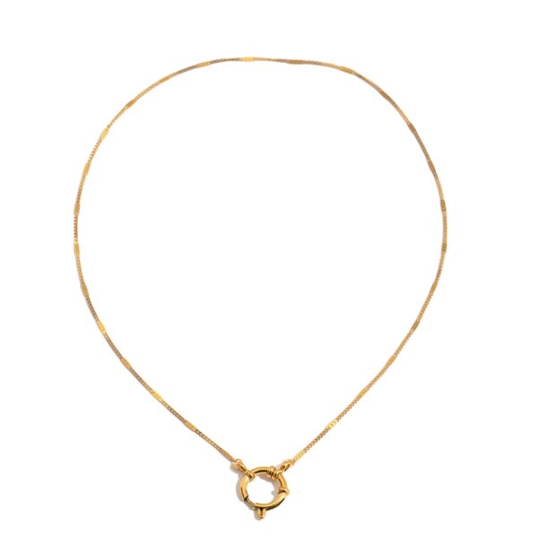 Women's Classic 18K Gold Stainless Steel Simple Chain Lobster Clasp Necklace 45CM