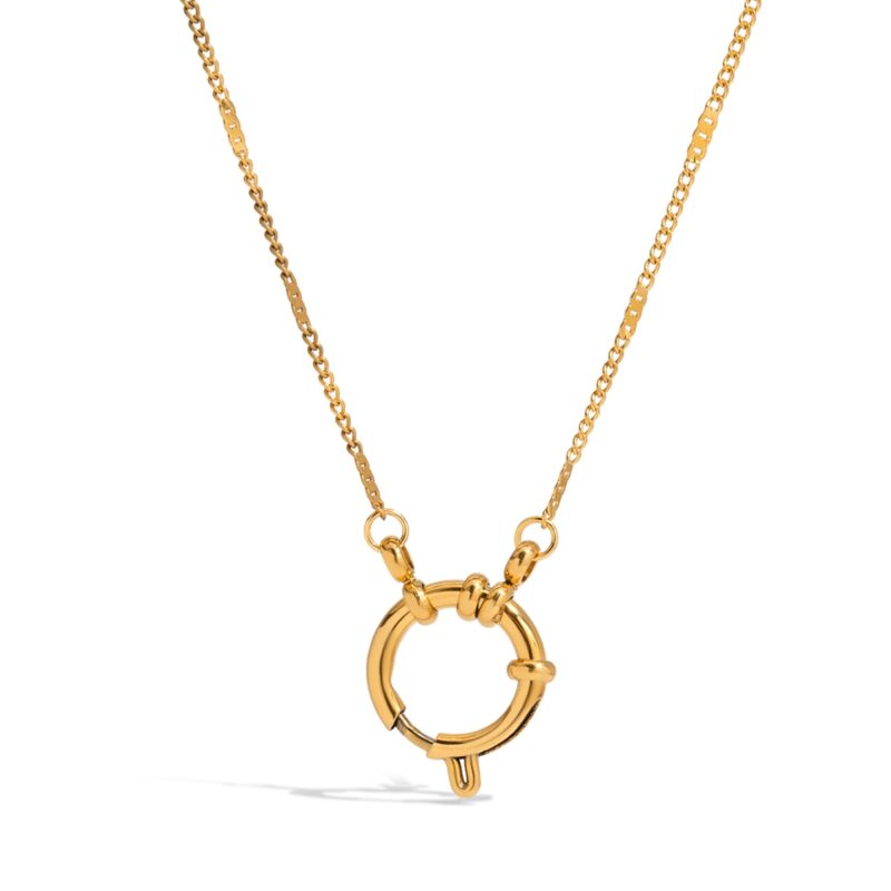 Women's Classic 18K Gold Stainless Steel Simple Chain Lobster Clasp Necklace 45CM - Image 3
