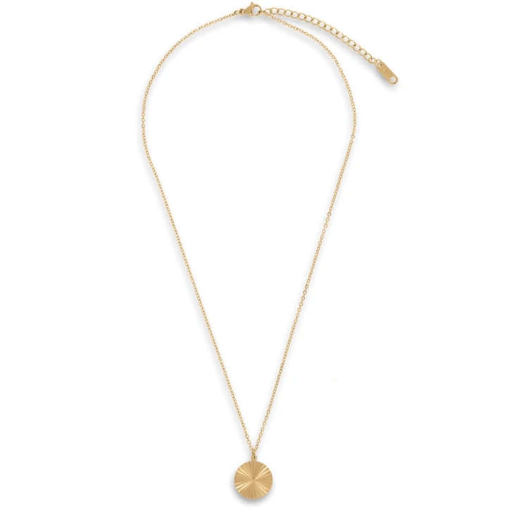 Sunburst Signet Pendant Necklace for Women 18k Gold Plated Stainless Steel Heart Butterfly Sunlight Disc Coin Choker Necklace