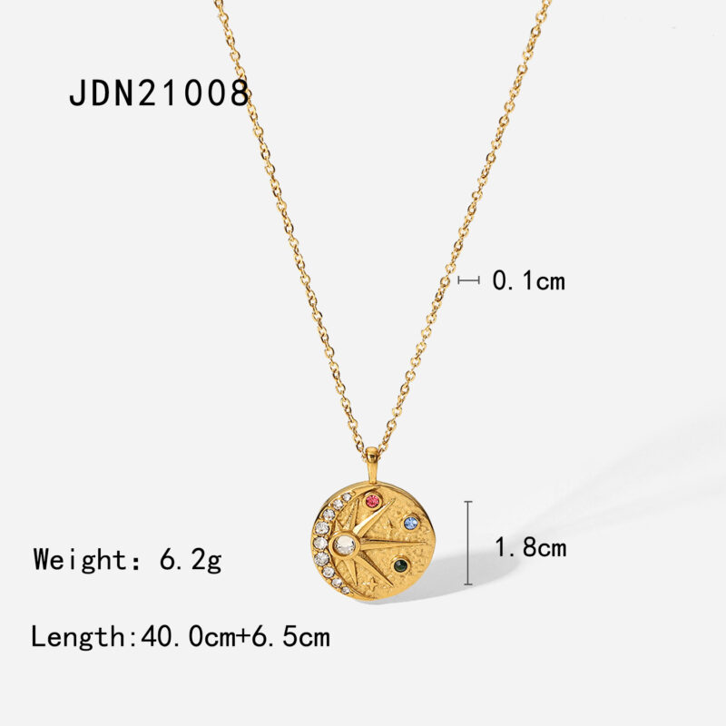 Youthway Stainless Steel Necklace Cubic Zirconia Pendant 18 K Plated Trendy Jewelry Boucle D'Oreille Femme Necklace Gala - Image 6