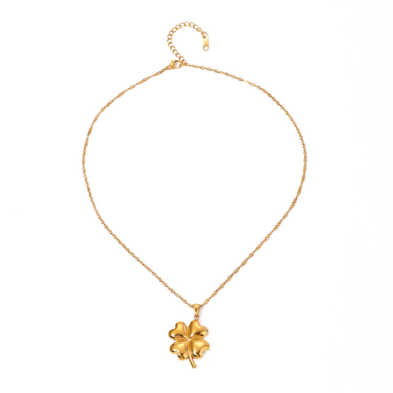 Youthway 18K Clover Pendant Stainless Steel Necklace Metal Stylish Jewelry 18K PVD Plated Waterproof Gift Classic 2024