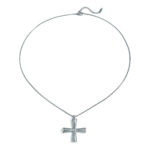 JD Designer Steel Greek Cross Pendant Box Chain Necklace
