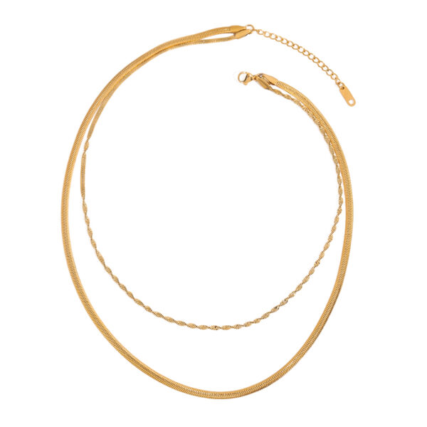 18K Gold Stainless Steel Double Twist Chain Necklace