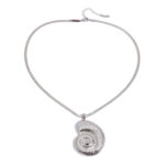 Vacation Style Steel Stainless Steel Flat Snake Chain Necklace with Seashell Pendant 45+5cm for Women