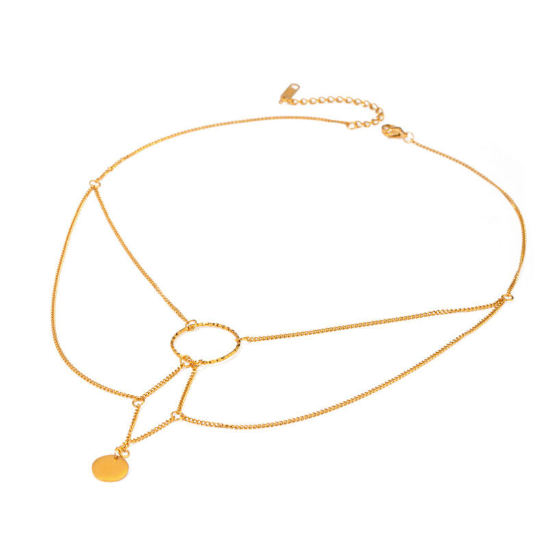 Youthway Elegant Irregular Geometric Loop Necklace Women Temperament Gala Luxurious Jewelry Tarnish Free Stainless Steel 2024
