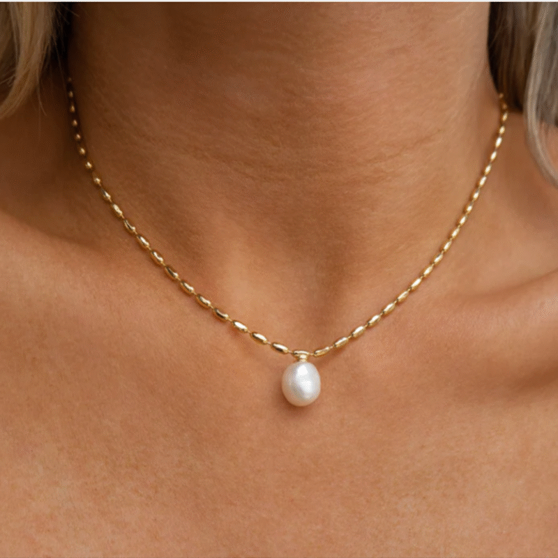 Youthway 18K Gold Plated Stainless Steel Elegant Charm Freshwater Pearl Pendant Necklace For Women Anti Allergic Jewelry - Image 4