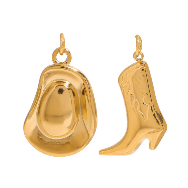 18K Gold Stainless Steel Hat & Boot Charm Set