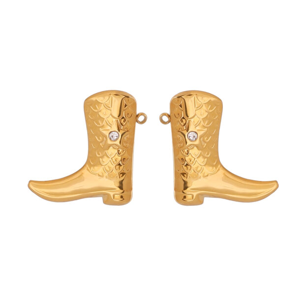 18K Gold Stainless Steel Diamond Boot Charm