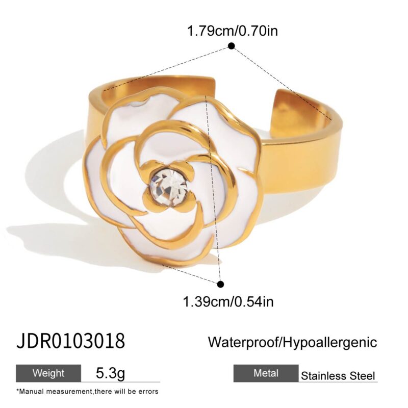 J&D Women Coastal Boho Resin Floral Jewelry Set 18K Gold Stainless Steel Pearl Accent Matching Hypoallergenic Gift - Image 5