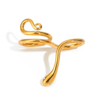 J&D Geometric Irregular Ring 18k Gold Rings for Women Adjustable Rings 18k Gold Plated Stainless Steel