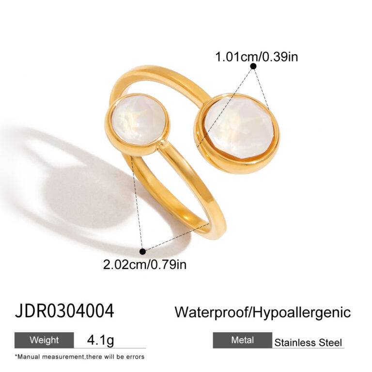 Modern Minimalist 18K Gold Stainless Steel Zircon Line Open Ring for Women - Image 6