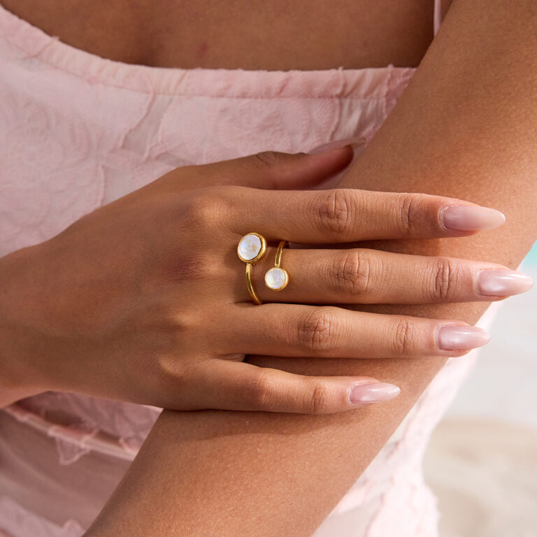 Modern Minimalist 18K Gold Stainless Steel Zircon Line Open Ring for Women - Image 3