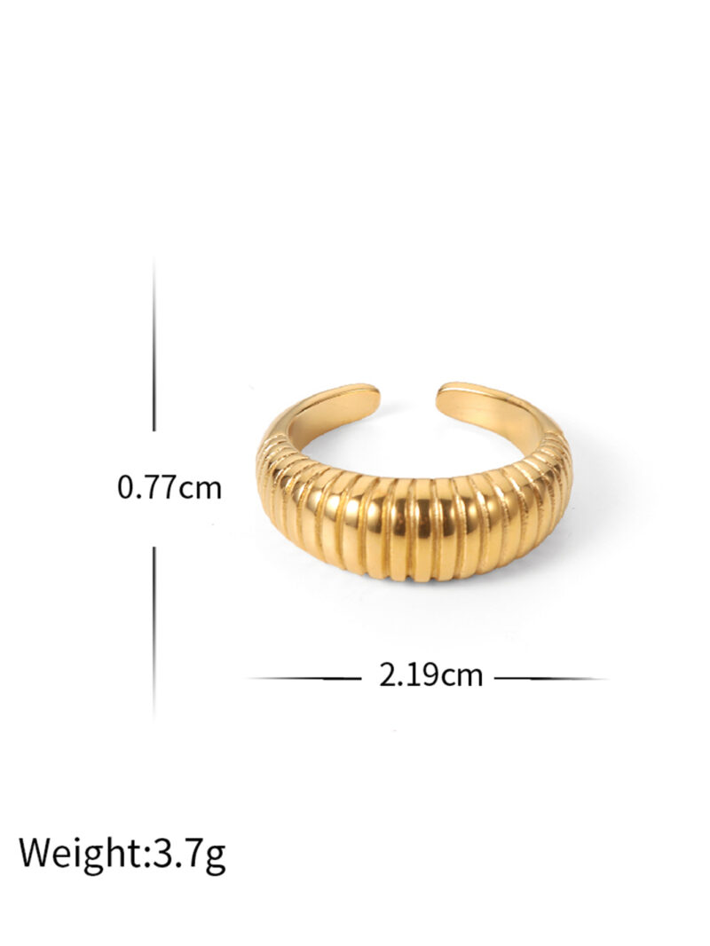 Ins Style 18K Gold Plated Zircon Enamel Ring Jewelry Stainless Steel Waterproof Open Rings for Women - Image 6