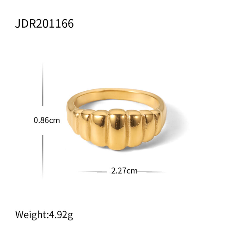 Ins Style 18K Gold Plated Zircon Enamel Ring Jewelry Stainless Steel Waterproof Open Rings for Women - Image 5