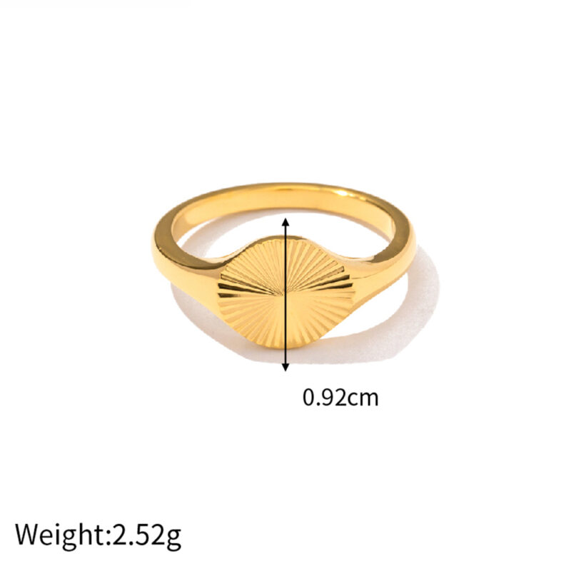 Vintage Design Medallion Stackable Sunbeam Ring Gifts High Polished Sunburst Finger Ring for Girls - Image 5