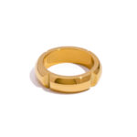 18K Gold Stainless Steel Minimalist Band Ring Size 7