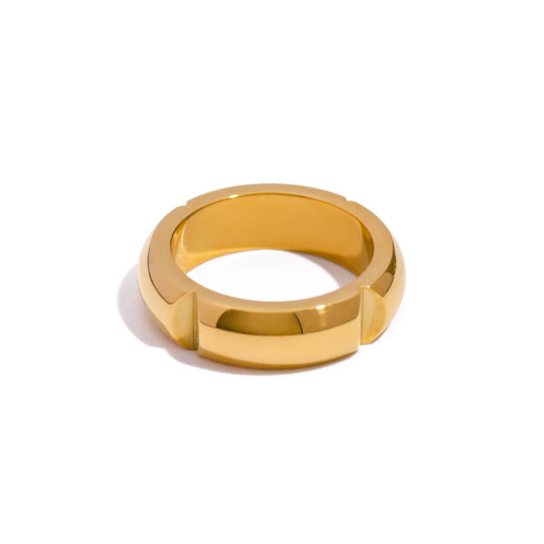 18K Gold Stainless Steel Minimalist Band Ring Size 7