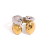 Two-Tone Stainless Steel Minimalist Double Layer Ring Size 7