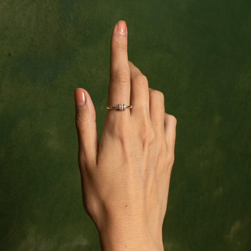 J&D Simple Everyday Wear 18k Gold Stainless Steel Minimalist Triple Circle Rings - Image 5
