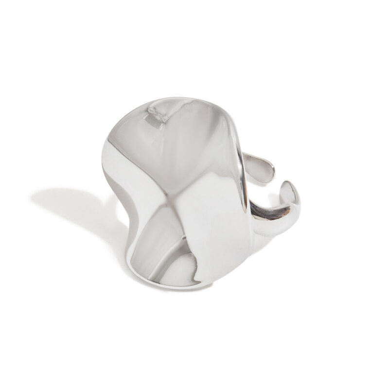 Steel Color Round Wrinkled Ring - Image 2