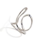 J&D Tarnish Free Jewelry Hypoallergenic Stainless Steel 18k Gold Plated Silver Color Two Tone Irregular Open Rings