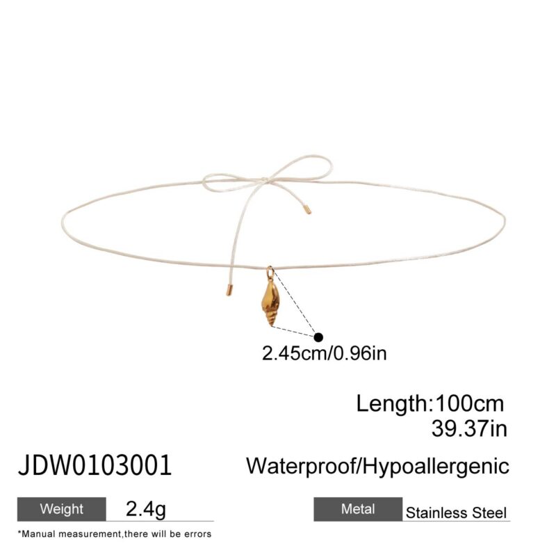 18K Gold Stainless Steel Conch Pendant Body Chain - 100CM Beach Holiday Waist Chain Arm Jewelry for Women - Image 6