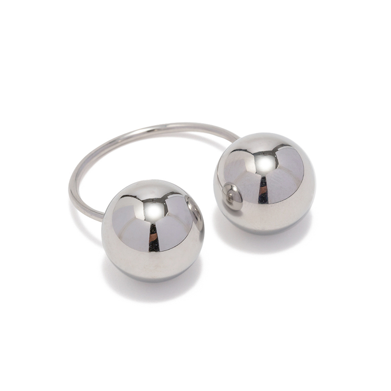Manufacturer's High Quality Minimalist Opening Ring 18K Gold & Silver Plated Geometric Ball Stainless Steel Engagement Jewelry
