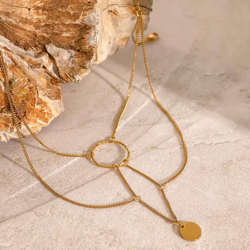 Youthway Elegant Irregular Geometric Loop Necklace Women Temperament Gala Luxurious Jewelry Tarnish Free Stainless Steel 2024 - Image 3