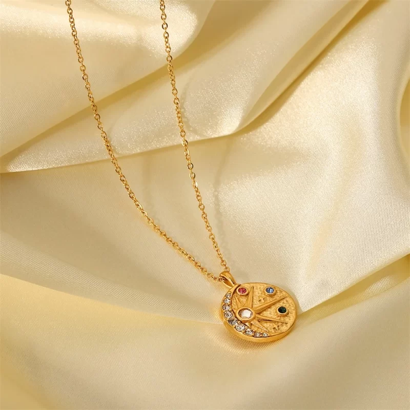 Youthway Stainless Steel Necklace Cubic Zirconia Pendant 18 K Plated Trendy Jewelry Boucle D'Oreille Femme Necklace Gala - Image 5