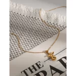 Youthway 18K Gold Plated Stainless Steel White Rhinestone Angel Pendant Necklace Waterproof Trendy Statement Jewelry New 2024