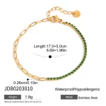 Trendy Stainless Steel Zircon Bracelet PVD Gold Plated Luxury Titanium Steel Bangle
