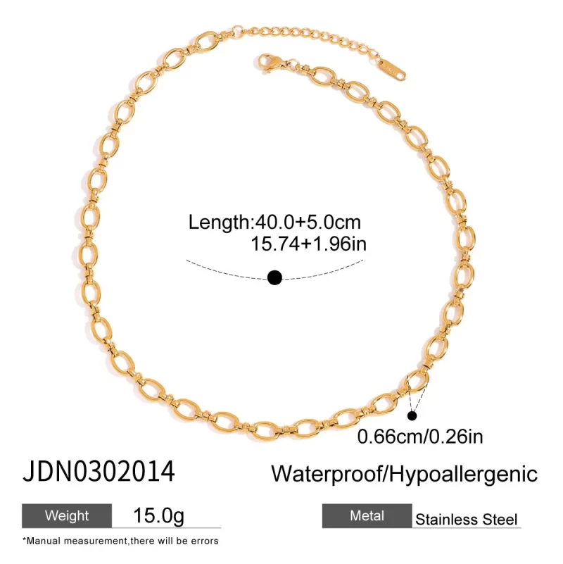 J&D 18k Gold Stainless Steel Two Tone Swivel Link Chain Necklace Fashion Jewelry for Women Stackable - Image 6