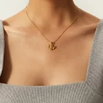 Youthway Popularity Metal Angel Pendant Necklace Stainless Steel Waterproof Chain Gold Plated Charm Jewelry 2022 NEW