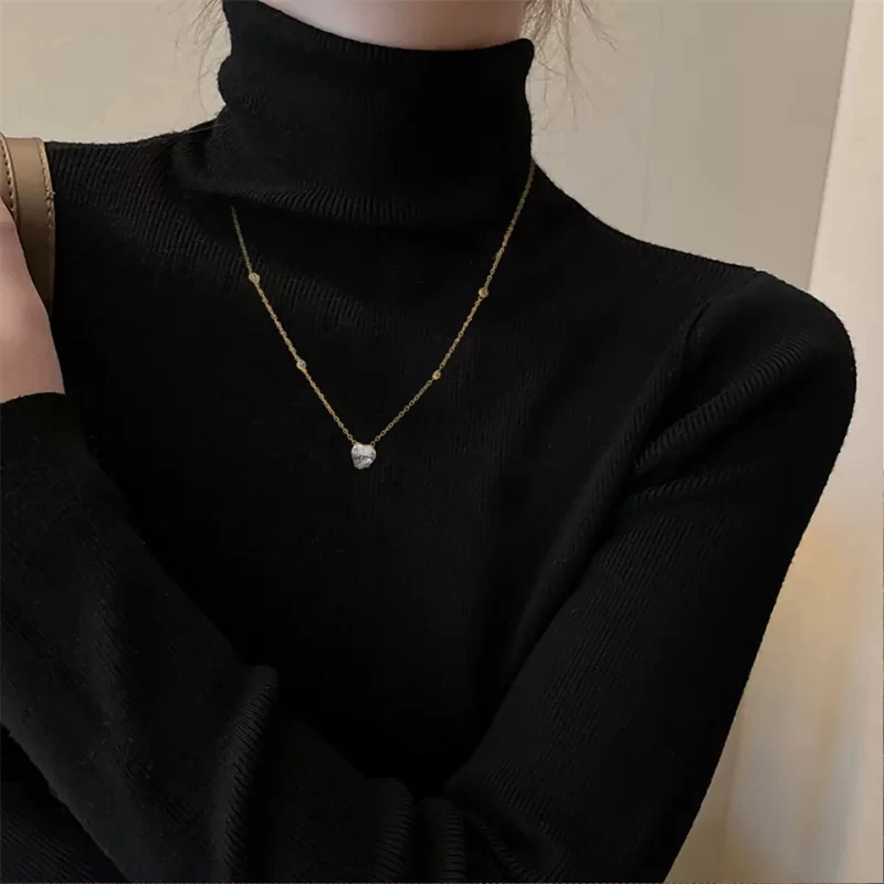 New Pendant necklace Heart Shaped Crystal Zircon Pendant Gold plated stainless steel Party Hot Jewelry Gifts - Image 5