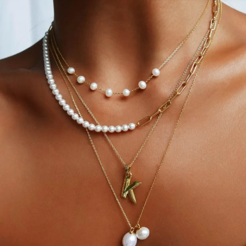 Youthway 18K Gold Plated Stainless Steel Pearl Necklace Women's Waterproof Fine Jewelry Gift Fashion Accessories - Image 2