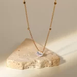 New Pendant necklace Heart Shaped Crystal Zircon Pendant Gold plated stainless steel Party Hot Jewelry Gifts