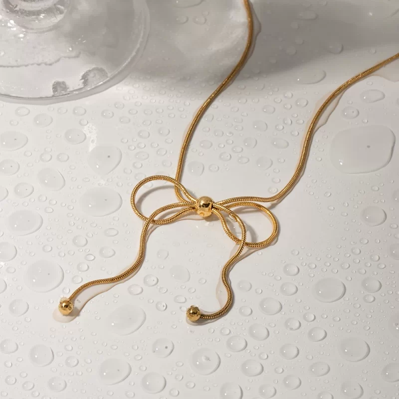 Youthway Stainless Steel Bow Necklace Tarnish Free Fashion Jewelry for Women High Quality Accessories Gift 2024 - Image 2