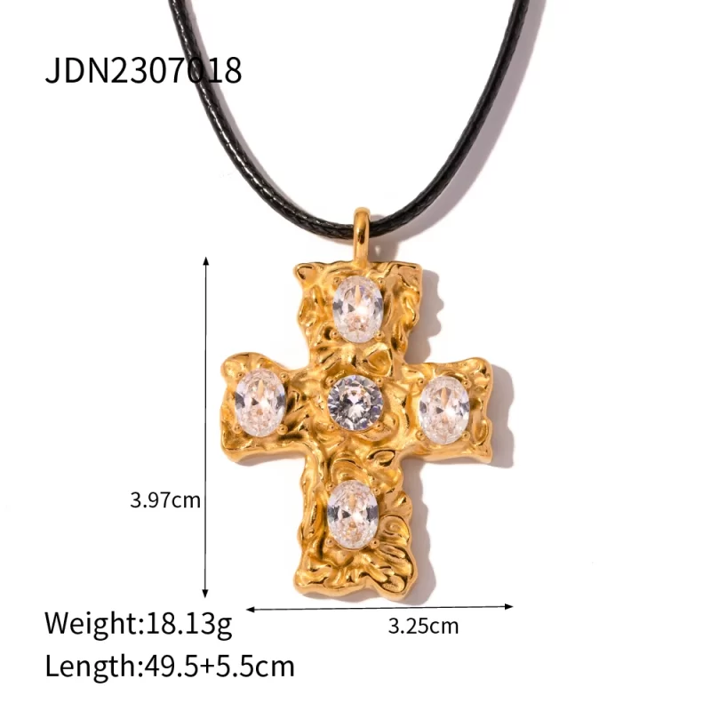 Summer Double Layer Oval Shell Natural Stone 18K Gold Plated Stainless Steel Pendant Necklace for Girls - Image 6