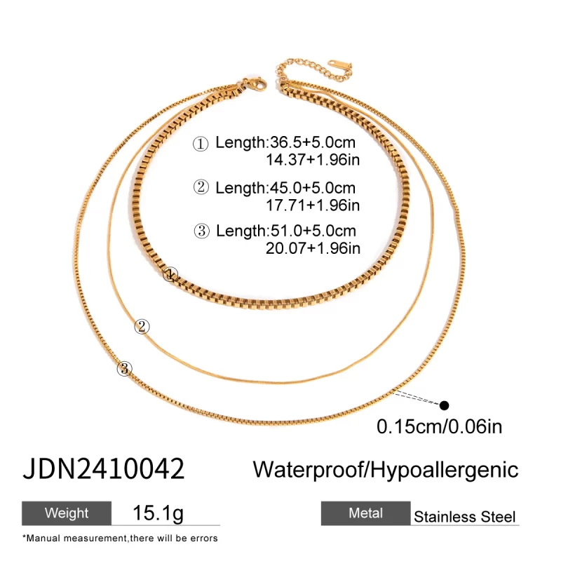 Youthway Modern Design Versatile Gold Plated Stainless Steel Multi Layer Chain Necklace Waterproof Anti Allergic Lady Jewelry - Image 4
