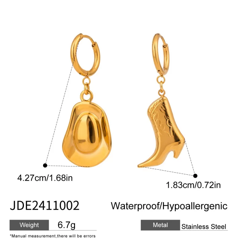 Horseshoe Hat and Boots Pendant Earring - Image 2