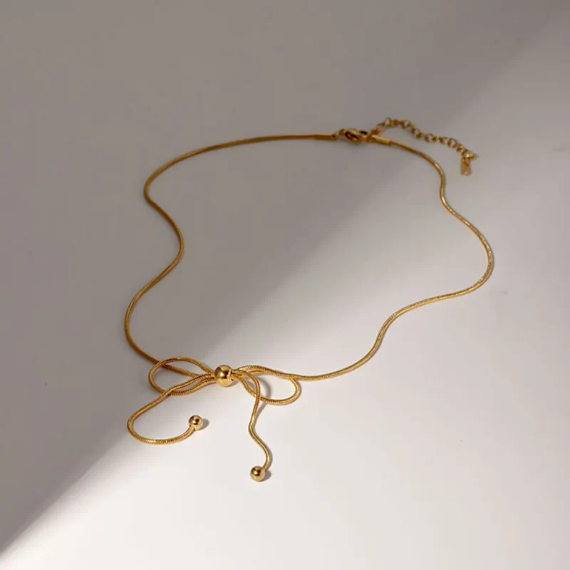 Youthway Stainless Steel Bow Necklace Tarnish Free Fashion Jewelry for Women High Quality Accessories Gift 2024 - Image 5
