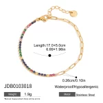 Hot Sale Stainless Steel Zircon Bracelet PVD Gold Plated Titanium Steel Jewelry Wholesale