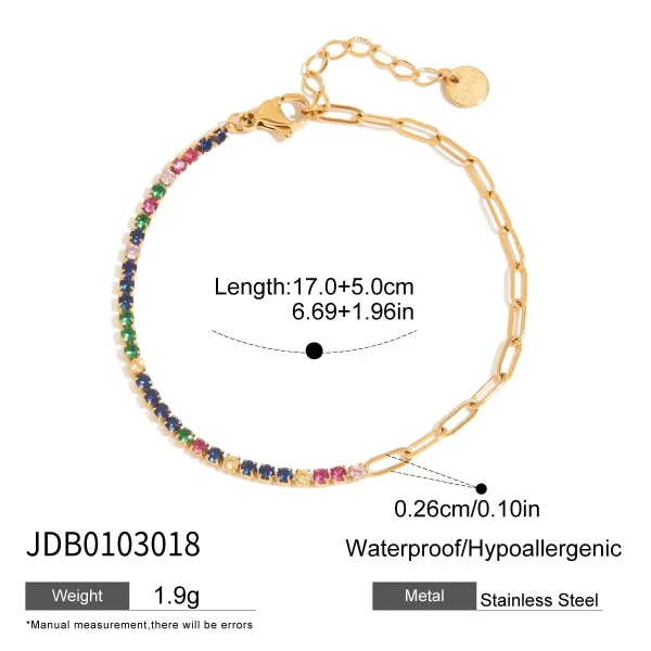 Hot Sale Stainless Steel Zircon Bracelet PVD Gold Plated Titanium Steel Jewelry Wholesale